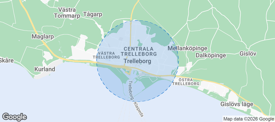 Trelleborg Airbnb map